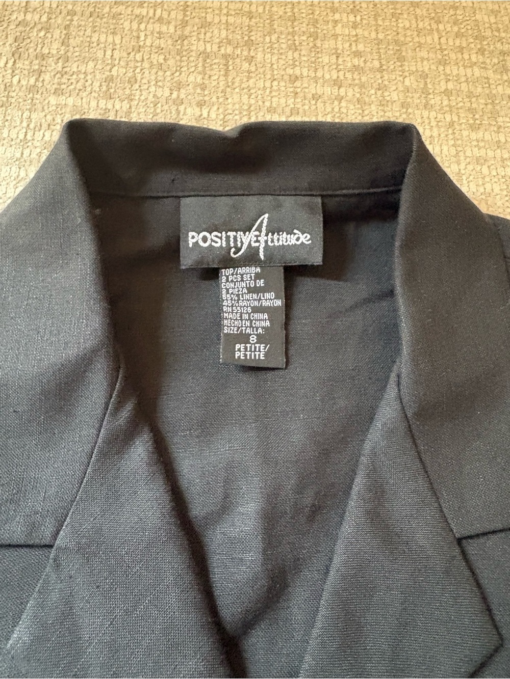 Positive Attitude Black Linen-Blend Button-Up Vest - Picture 4 of 5